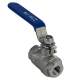 Кран шаровый муфтовый двусоставной нержавеющий (2PC), AISI304 DN 8 (1/4