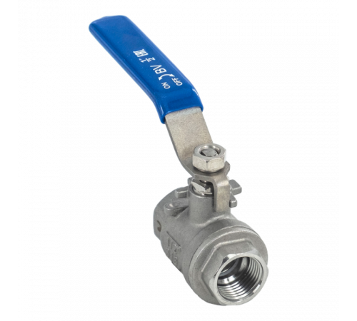 Кран шаровый муфтовый двусоставной нержавеющий (2PC), AISI316 DN15 (1/2