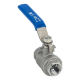 Кран шаровый муфтовый двусоставной нержавеющий (2PC), AISI316 DN15 (1/2