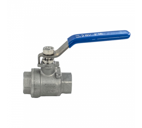 Кран шаровый муфтовый двусоставной нержавеющий (2PC), AISI316 DN15 (1/2