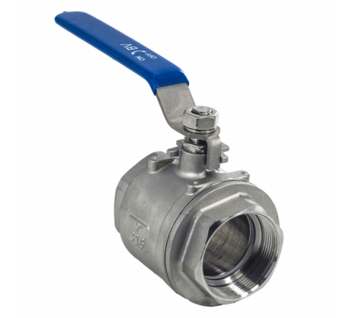 Кран шаровый муфтовый двусоставной нержавеющий (2PC), AISI316 DN50 (2