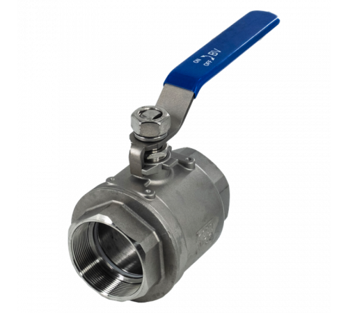 Кран шаровый муфтовый двусоставной нержавеющий (2PC), AISI316 DN65 (2_1/2