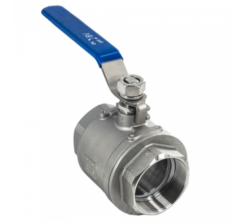 Кран шаровый муфтовый двусоставной нержавеющий (2PC), AISI316 DN65 (2_1/2