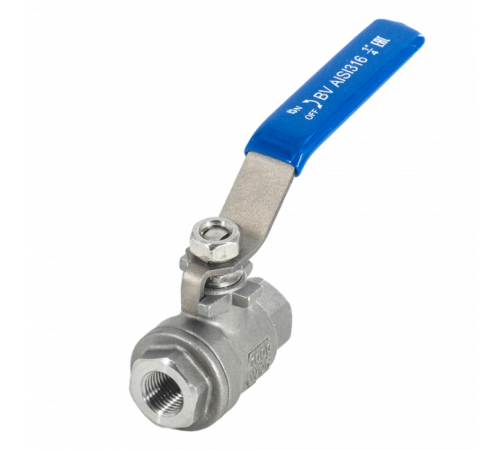 Кран шаровый муфтовый двусоставной нержавеющий (2PC), AISI316 DN 8 (1/4