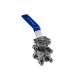Кран шаровый муфтовый под привод нержавеющий (3PC), AISI316 DN15 (1/2