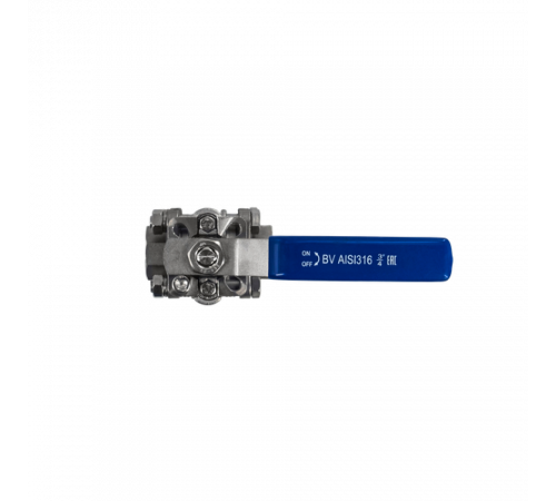 Кран шаровый муфтовый под привод нержавеющий (3PC), AISI316 DN20 (3/4