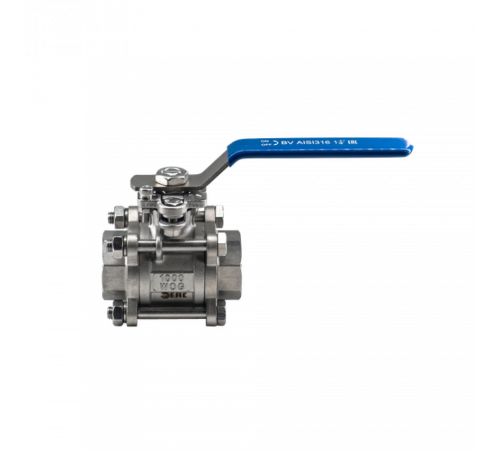 Кран шаровый муфтовый под привод нержавеющий (3PC), AISI316 DN32 (1_1/4