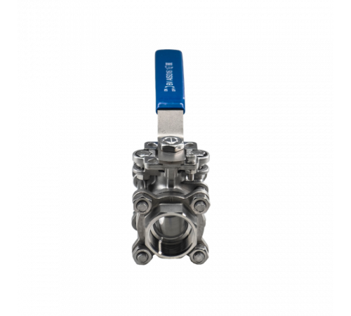 Кран шаровый муфтовый под привод нержавеющий (3PC), AISI316 DN32 (1_1/4