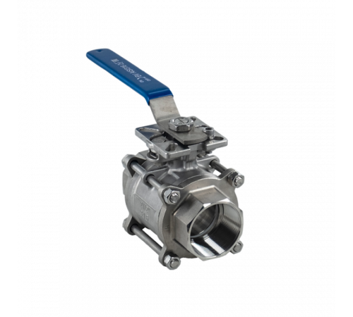 Кран шаровый муфтовый под привод нержавеющий (3PC), AISI316 DN65 (2_1/2