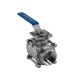 Кран шаровый муфтовый под привод нержавеющий (3PC), AISI316 DN65 (2_1/2