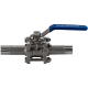 Кран шаровый приварной трехсоставной нержавеющий (3PC), AISI304 DN10 (3/8