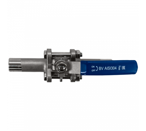 Кран шаровый приварной трехсоставной нержавеющий (3PC), AISI304 DN10 (3/8