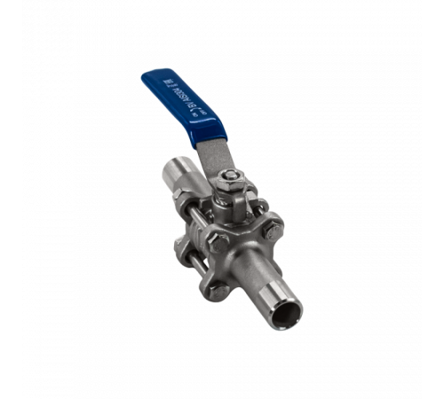 Кран шаровый приварной трехсоставной нержавеющий (3PC), AISI304 DN10 (3/8