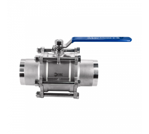 Кран шаровый приварной трехсоставной нержавеющий (3PC), AISI304 DN 100 (4