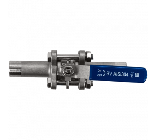 Кран шаровый приварной трехсоставной нержавеющий (3PC), AISI304 DN15 (1/2