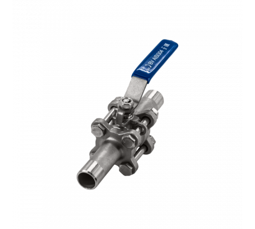 Кран шаровый приварной трехсоставной нержавеющий (3PC), AISI304 DN15 (1/2