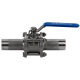 Кран шаровый приварной трехсоставной нержавеющий (3PC), AISI304 DN25 (1