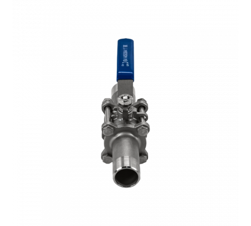 Кран шаровый приварной трехсоставной нержавеющий (3PC), AISI304 DN25 (1