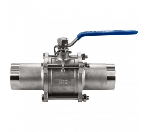 Кран шаровый приварной трехсоставной нержавеющий (3PC), AISI304 DN65 (2_1/2