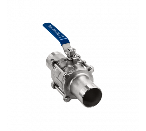 Кран шаровый приварной трехсоставной нержавеющий (3PC), AISI304 DN65 (2_1/2