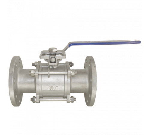 Кран шаровый фланцевый под привод нержавеющий (3PC), AISI304 DN 100 (4
