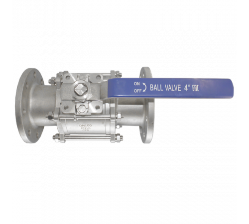 Кран шаровый фланцевый под привод нержавеющий (3PC), AISI304 DN 100 (4