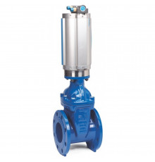 Задвижка AVK клиновая фланцевая длинная, с пневмоприводом Festo типа DPL DN80 PN16